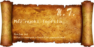 Mányoki Teofila névjegykártya